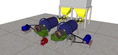 现代球磨机草图大师模型，球磨机sketchup模型下载