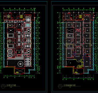 东海中餐CAD施工图，中餐厅CAD建筑图纸下载