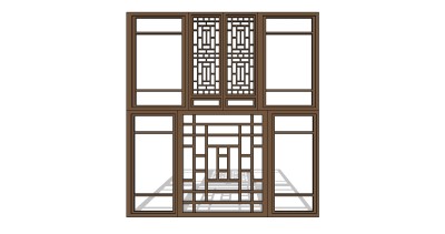 古代窗SU模型下载，窗户skb模型分享