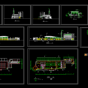 5套汽车站建筑设计施工图，汽车站CAD图纸下载