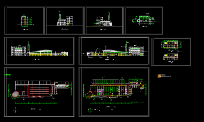 5套汽车站建筑设计施工图，汽车站CAD图纸下载
