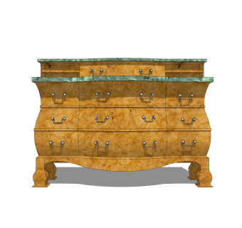 欧式边柜草图大师模型，边柜SKP模型下载