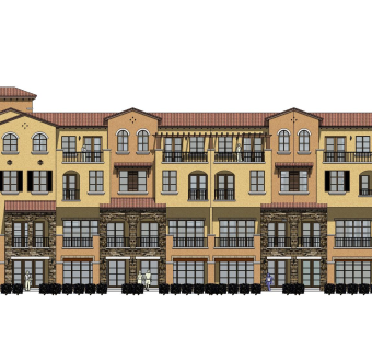 欧式联排别墅su模型，别墅sketchup模型下载