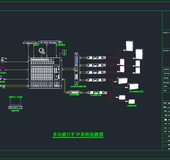 原创会议扩声系统CAD施工图，会议扩声系统CAD图纸下载