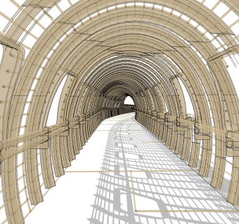城市景观桥sketchup模型下载