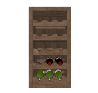 现代酒柜草图大师模型，酒柜sketchup模型下载