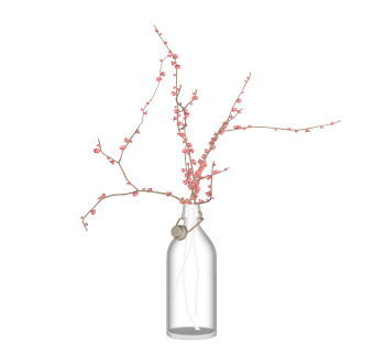 玻璃瓶插花摆件草图大师模型,现代装饰品su模型下载