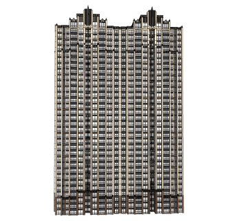 新古典住宅楼草图大师模型，高层住宅楼su模型下载