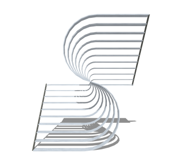 现代钢结构双跑平行楼梯草图大师模型，钢结构双跑平行楼梯sketchup模型免费下载