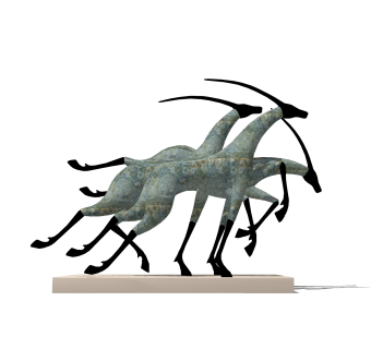 金属羚羊摆件草图大师模型,现代装饰品su模型下载