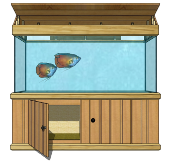 现代定做玻璃鱼缸草图大师模型，鱼缸sketchup模型下载