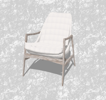 现代白色创意小座椅su模型，休闲椅草图大师模型下载