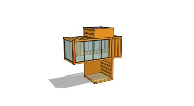 现代集装箱SU模型下载，集装箱草图大师模型