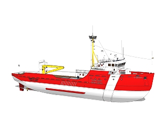 现代<em>大型</em>渔船skp模型，货船skb文件下载