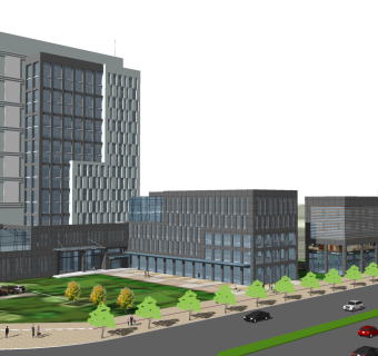 现代办公楼草图大师模型，办公楼sketchup模型免费下载