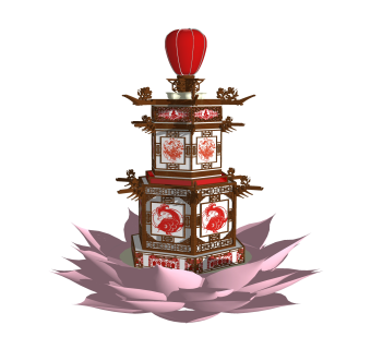 中式灯笼草图大师模型，灯笼SKB文件下载