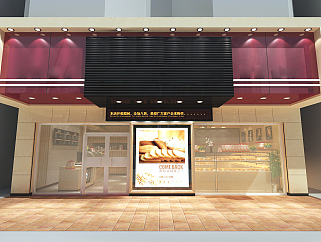 现代面包店施工图CAD图纸，餐厅cad设计图纸下载