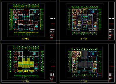 中式私人四合院别墅施工图，四合院别墅CAD施工图纸下载