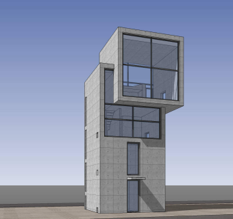安藤忠雄作品4X4住宅草图大师模型下载、安藤忠雄作品su模型下载