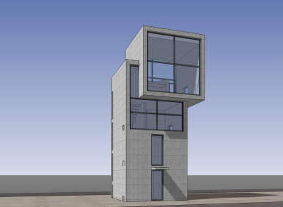 安藤忠雄作品4X4住宅草图大师模型下载、安藤忠雄作品su模型下载