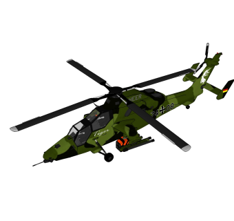 德法Tiger虎式武装直升机草图大师模型，直升机SU模型下载