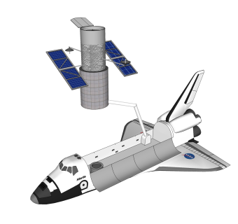 现代空间站航天飞机草图大师模型，航天飞机su模型下载
