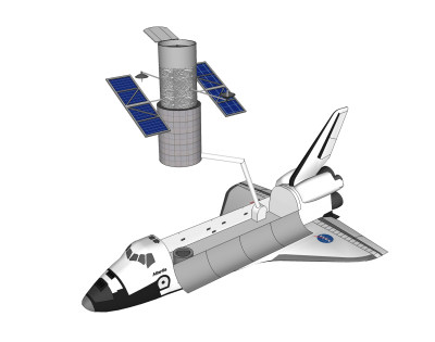 现代空间站航天飞机草图大师模型，航天飞机su模型下载