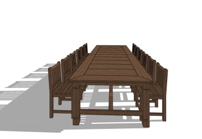 中式实木餐桌椅免费su模型，实木餐桌椅skp模型下载
