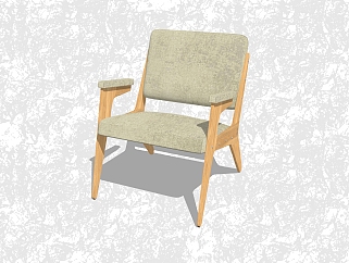 现代实木创意<em>小</em>座椅su模型，休闲椅草图大师模型下载