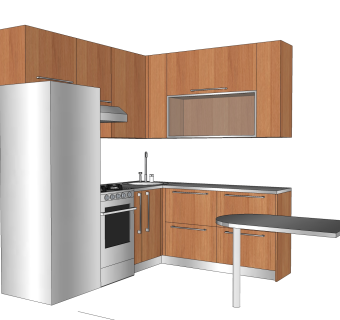 现代橱柜草图大师模型，橱柜sketchup模型下载