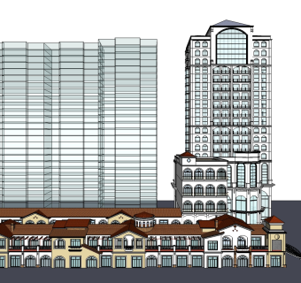 现代高层酒店草图大师模型下载、现代高层酒店su模型下载