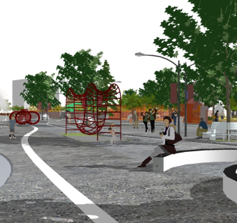 现代公园景观草图大师模型，公园sketchup模型下载