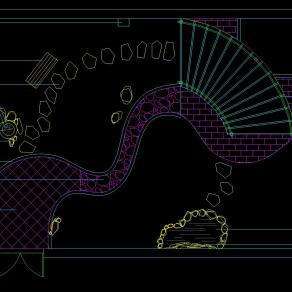 花园庭院景观绿化施工图，景观CAD设计图纸下载