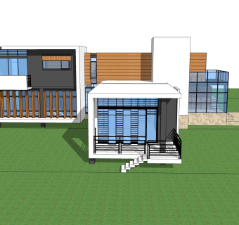 现代风格别墅草图大师模型下载，别墅SKP模型下载