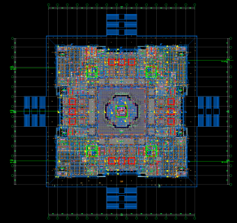 灵光宝殿CAD施工图，寺庙CAD建筑图纸下载