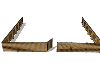 中式农家庭院篱笆栏杆su模型下载、农家庭院篱笆栏杆草图大师模型下载