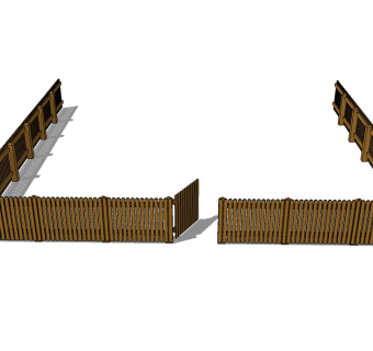 中式农家庭院篱笆栏杆su模型下载、农家庭院篱笆栏杆草图大师模型下载
