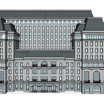 欧式酒店草图大师模型下载、欧式酒店su模型下载