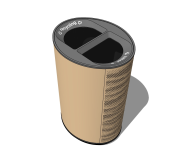 现代分类垃圾桶草图大师模型，垃圾桶SU模型下载