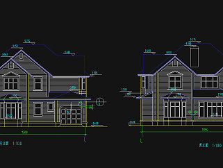 单体别墅CAD施工图，别墅CAD建筑图纸下载