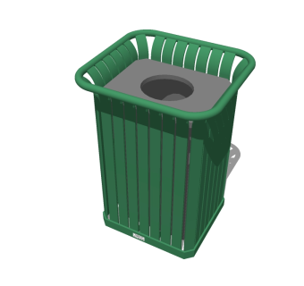 现代金属垃圾桶草图大师模型，垃圾桶SU模型下载