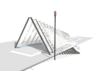 现代地铁出口草图大师模型，地铁出口sketchup模型下载