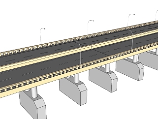 <em>现代公路桥</em>草图大师模型，公路桥su模型下载