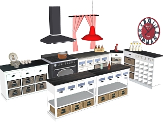 <em>现代厨房</em>柜免费su模型，<em>厨房</em>柜skp模型下载