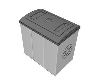现代简约环保垃圾箱草图大师模型，垃圾桶SU模型下载