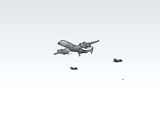 现代轰炸<em>机战斗机</em>草图大师模型，战斗机sketchup模型