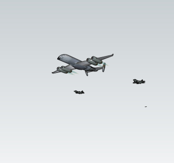 现代轰炸机战斗机草图大师模型，战斗机sketchup模型