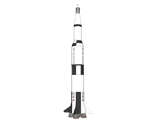 现代航天器火箭su模型，火箭草图大师模型下载
