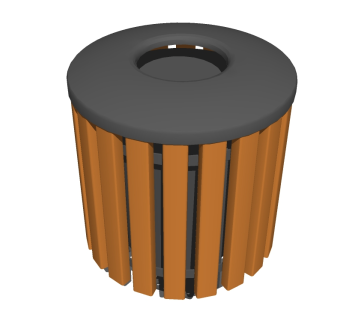 现代金属垃圾桶草图大师模型，垃圾桶SU模型下载