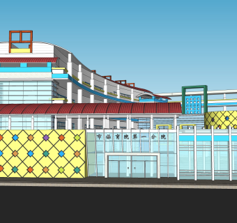 现代教学楼免费su模型，学校sketchup模型下载